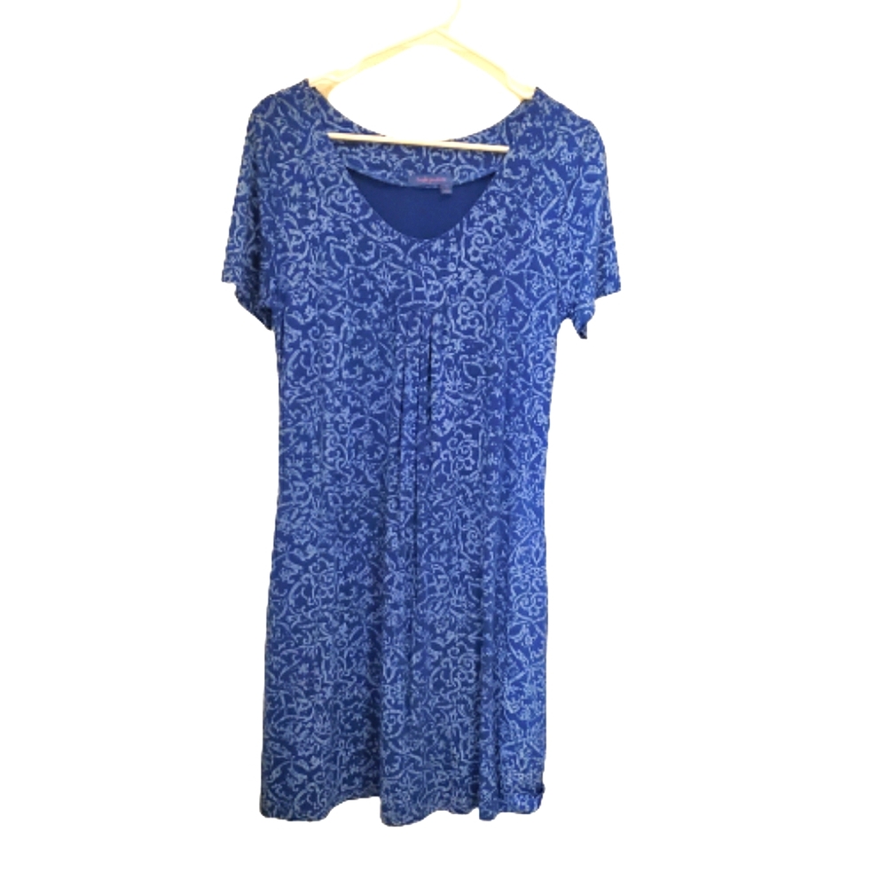 Fresh Produce Ikat pattern blue dress pockets sm
